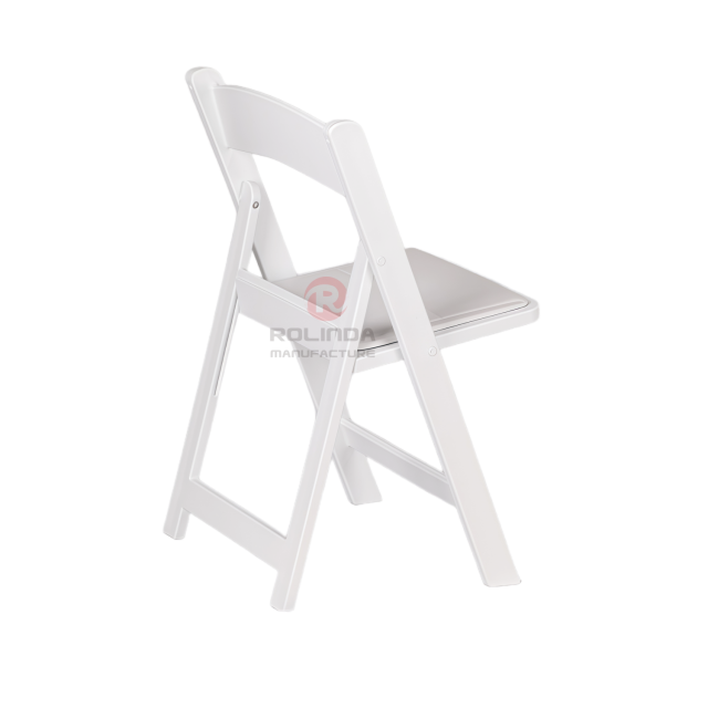 White portable outdoor garden banquet soft cushion Wimbledon chair resin folding chair