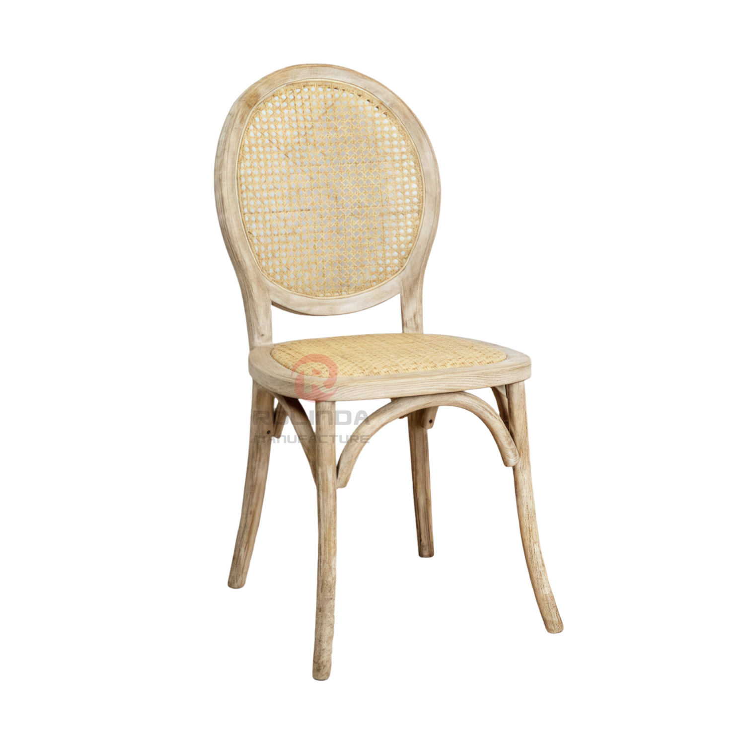 Light-colored garden wedding banquet rattan cushions backrests solid wood chairs Bistro chairs