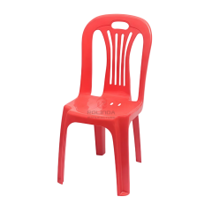 Red portable garden beach outdoor activity armless stackable PP plastic chair