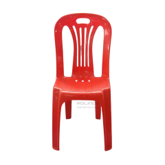 Red portable garden beach outdoor activity armless stackable PP plastic chair