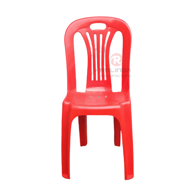 Red portable garden beach outdoor activity armless stackable PP plastic chair