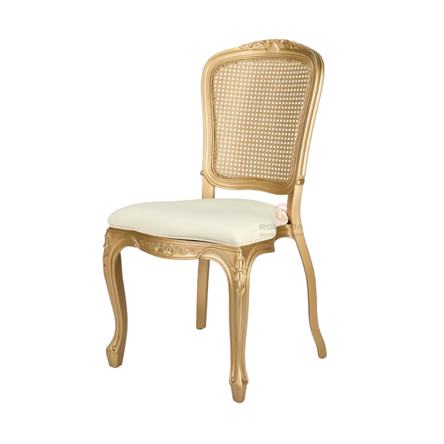 Golden Royal Banquet Hotel Restaurant soft cushions high backrests stainless steel chairs