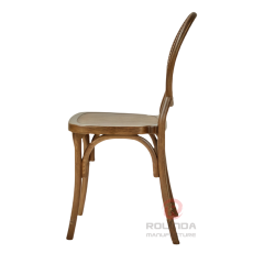 Dark garden wedding banquet wood-grain imitation PP round woven backrest chair