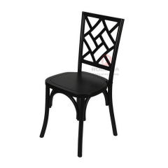PP Black garden Party outdoor wood-grain Brooklyn Mosaic backrest chair