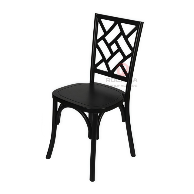 PP Black garden Party outdoor wood-grain Brooklyn Mosaic backrest chair