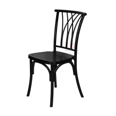 Black party wood-grain imitation PP multi-cross bistro cross back chair
