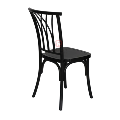 Black party wood-grain imitation PP multi-cross bistro cross back chair