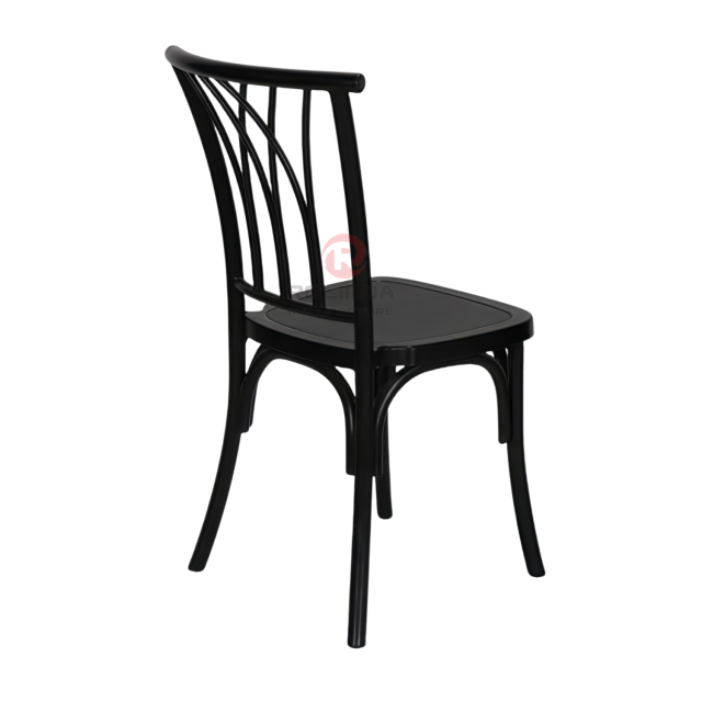 Black party wood-grain imitation PP multi-cross bistro cross back chair