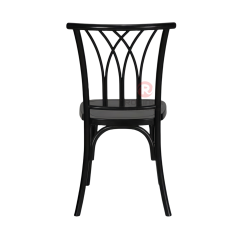 Black party wood-grain imitation PP multi-cross bistro cross back chair