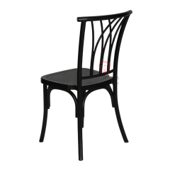 Black party wood-grain imitation PP multi-cross bistro cross back chair