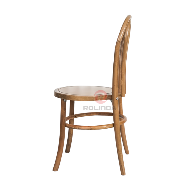 PP wood-colored garden party outdoor faux wood grain double N backrest thonet chair