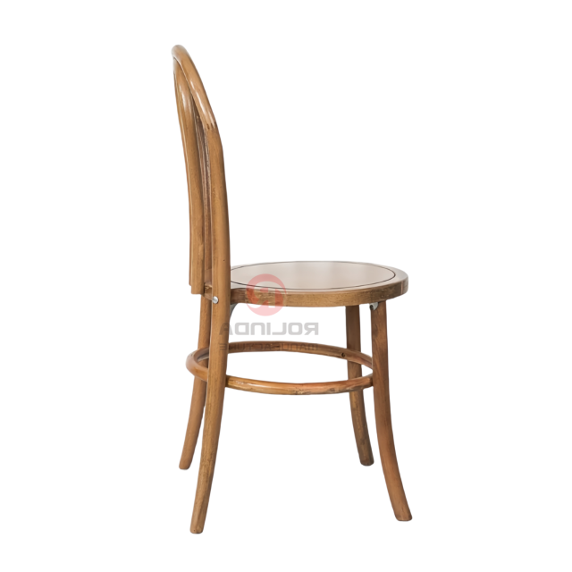 PP wood-colored garden party outdoor faux wood grain double N backrest thonet chair