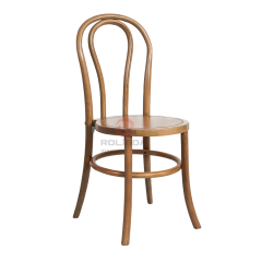 PP wood-colored garden party outdoor faux wood grain double N backrest thonet chair