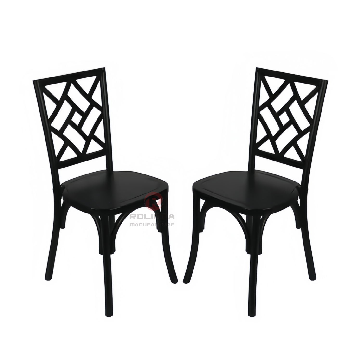 PP Black garden Party outdoor wood-grain Brooklyn Mosaic backrest chair