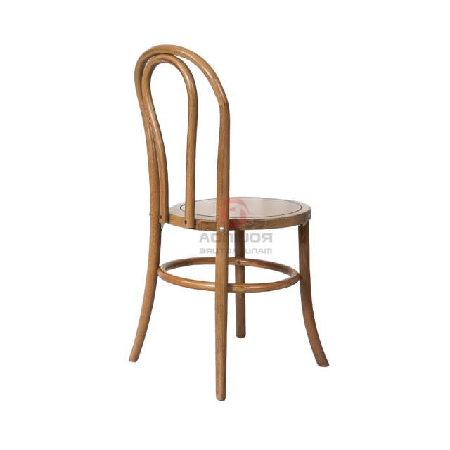 PP wood-colored garden party outdoor faux wood grain double N backrest thonet chair