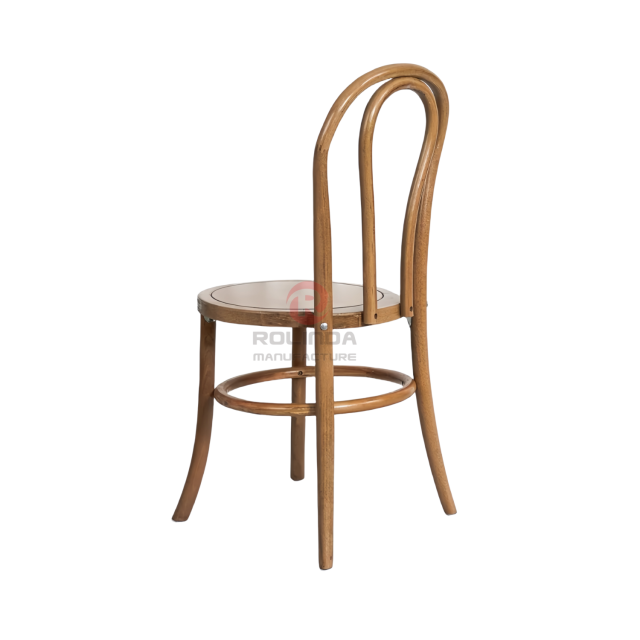 PP wood-colored garden party outdoor faux wood grain double N backrest thonet chair