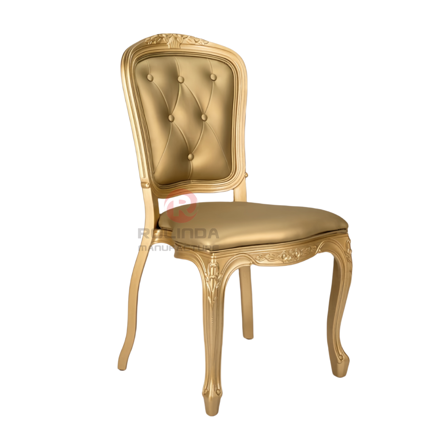 Golden spray-painted imitation wood grain PP Royal Louis soft padded backrest chair