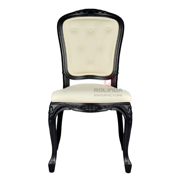 Black spray-painted imitation wood grain PP Royal Louis soft padded backrest chair