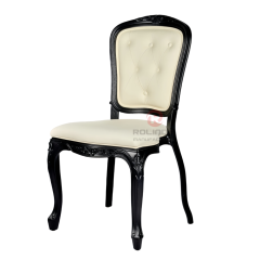 Black spray-painted imitation wood grain PP Royal Louis soft padded backrest chair