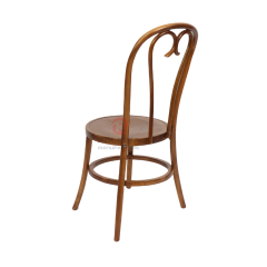 PP wood grain imitation garden bistro dark round base heart-shaped backrest thonet chair