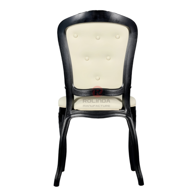 Black spray-painted imitation wood grain PP Royal Louis soft padded backrest chair