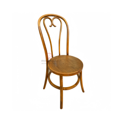 PP wood grain imitation garden bistro dark round base heart-shaped backrest thonet chair