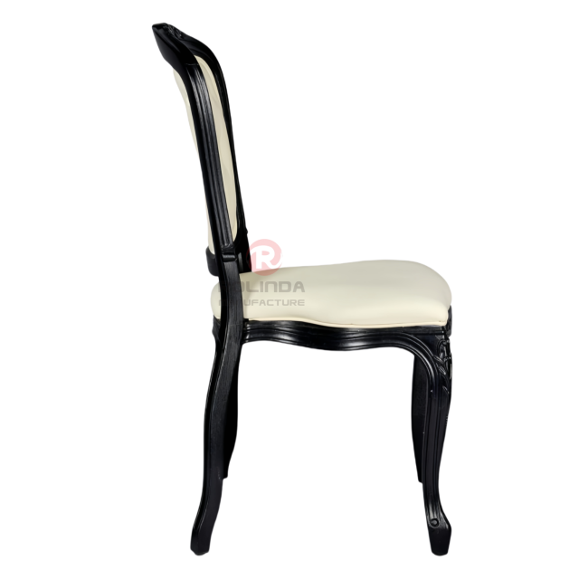 Black spray-painted imitation wood grain PP Royal Louis soft padded backrest chair