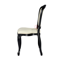 Black spray-painted imitation wood grain PP Royal Louis soft padded backrest chair