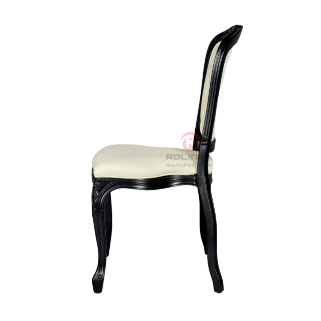 Black spray-painted imitation wood grain PP Royal Louis soft padded backrest chair