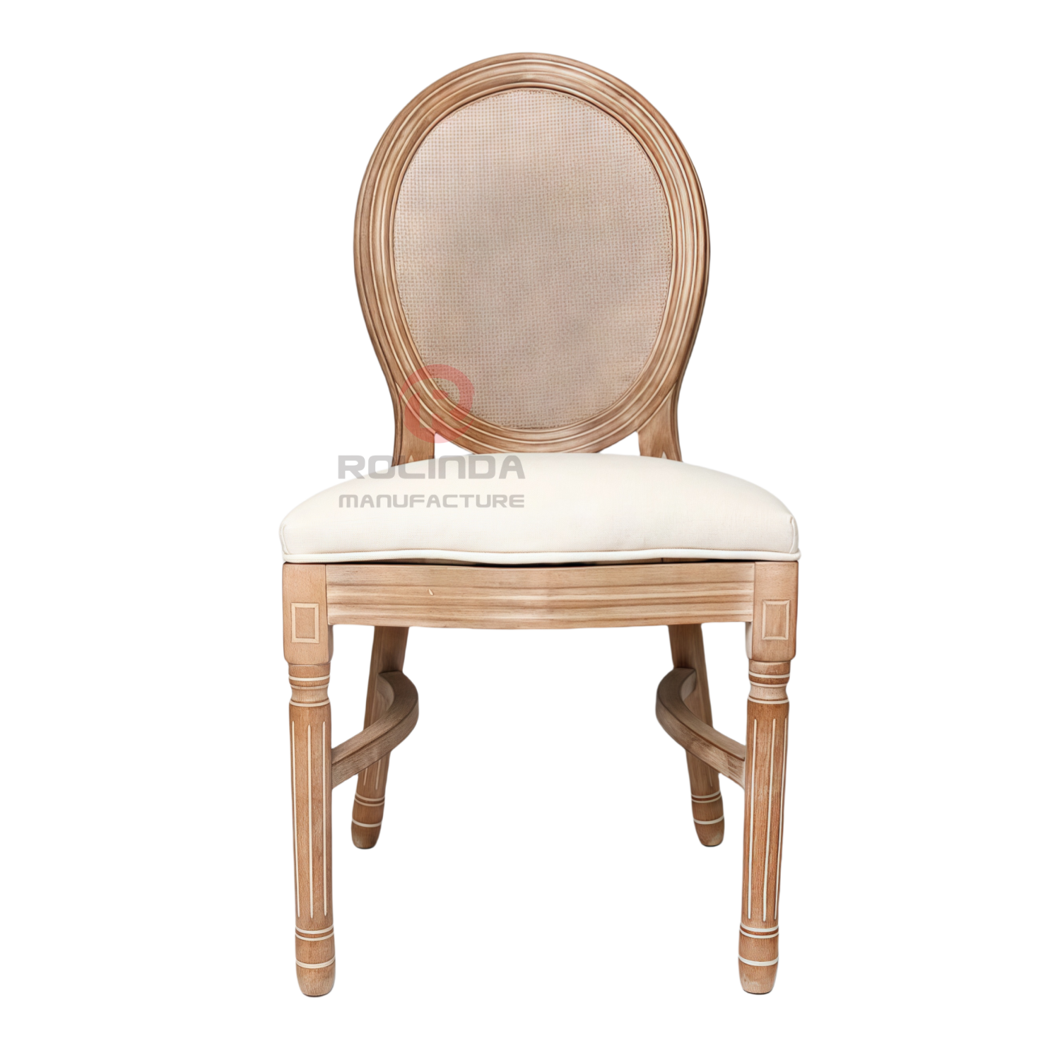 Wood-grain imitation PP wood-color spray-painted party Louis grid backrest chair