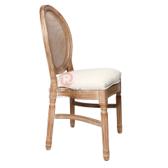 Wood-grain imitation PP wood-color spray-painted party Louis grid backrest chair