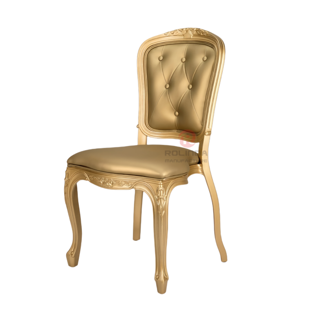 Golden spray-painted imitation wood grain PP Royal Louis soft padded backrest chair