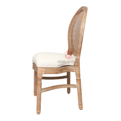 Wood-grain imitation PP wood-color spray-painted party Louis grid backrest chair