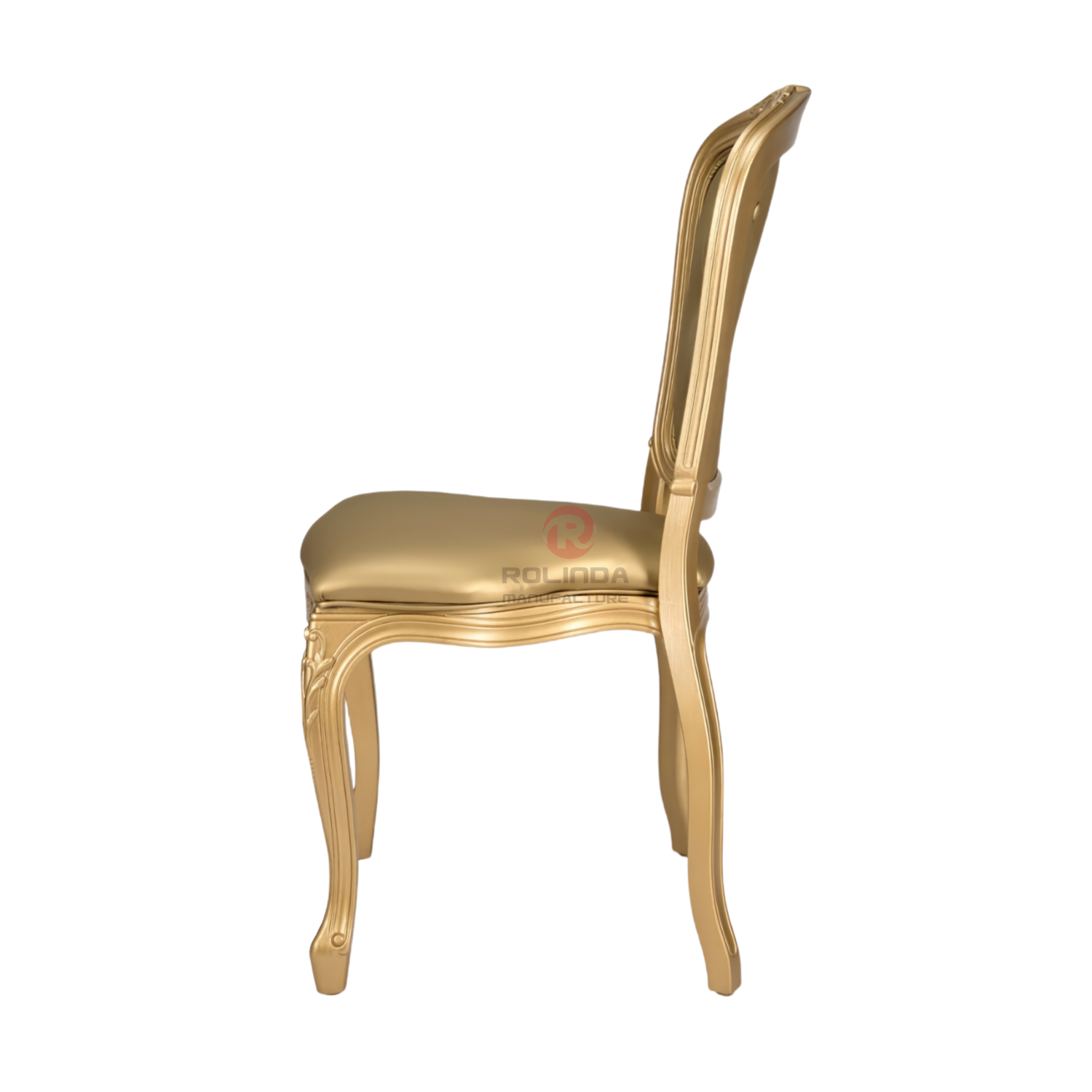 Golden spray-painted imitation wood grain PP Royal Louis soft padded backrest chair