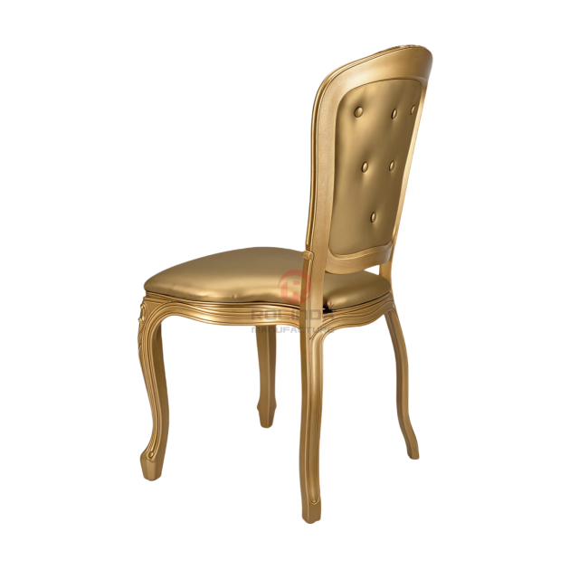 Golden spray-painted imitation wood grain PP Royal Louis soft padded backrest chair