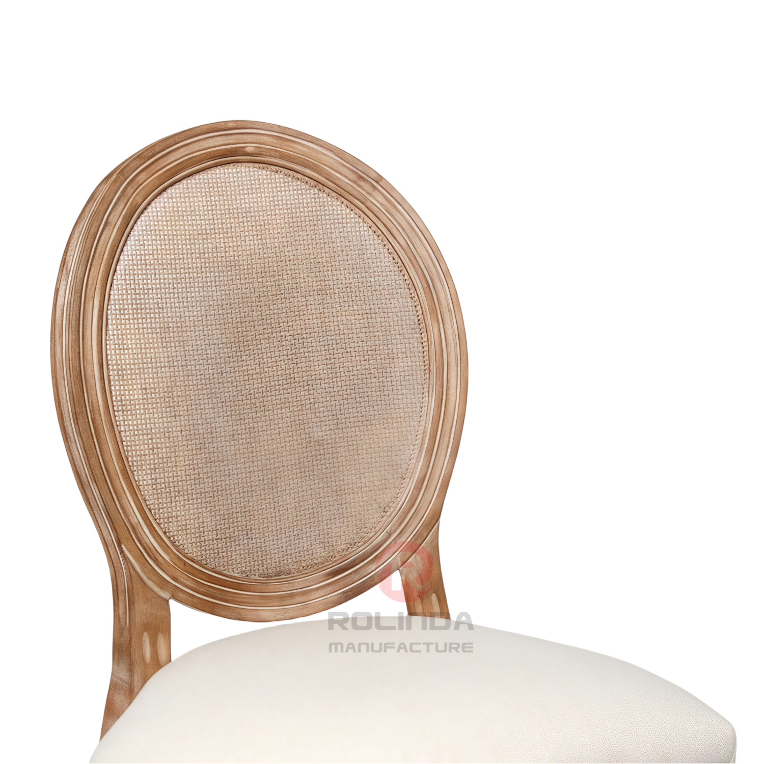 Wood-grain imitation PP wood-color spray-painted party Louis grid backrest chair