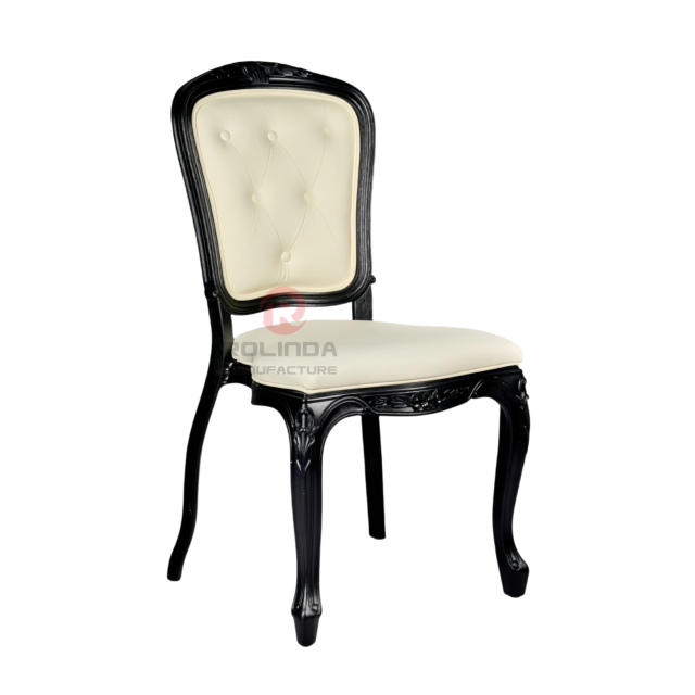 Black spray-painted imitation wood grain PP Royal Louis soft padded backrest chair