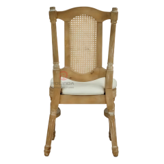 Wood-colored spray-painted hotel wedding stackable PP imitation wood grain soft padded Louis chair