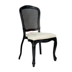 Black frame living room party imitation wood grain PP soft cushion royal chair