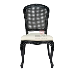 Black frame living room party imitation wood grain PP soft cushion royal chair