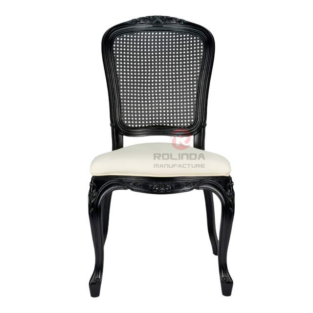 Black frame living room party imitation wood grain PP soft cushion royal chair