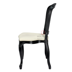 Black frame living room party imitation wood grain PP soft cushion royal chair