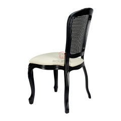 Black frame living room party imitation wood grain PP soft cushion royal chair