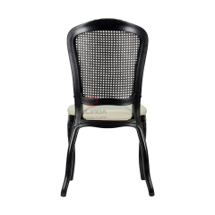 Black frame living room party imitation wood grain PP soft cushion royal chair