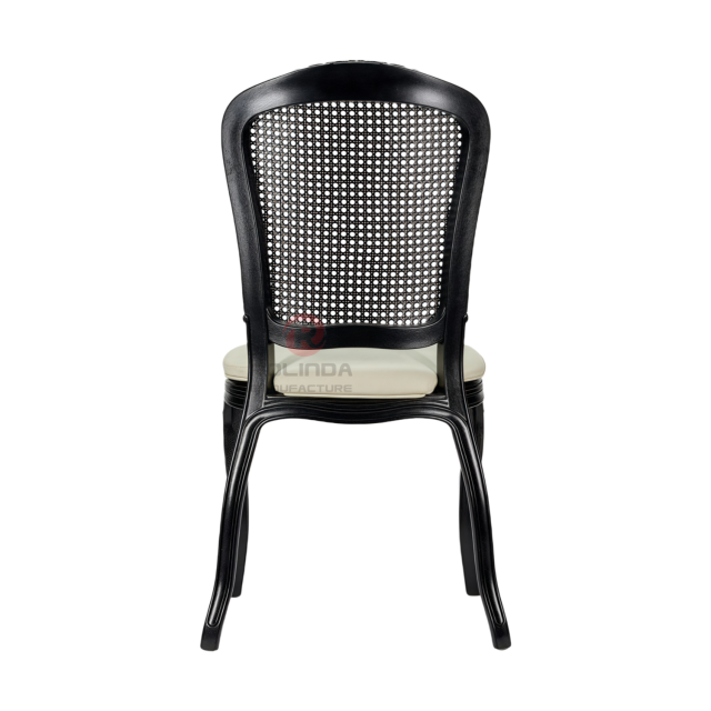 Black frame living room party imitation wood grain PP soft cushion royal chair