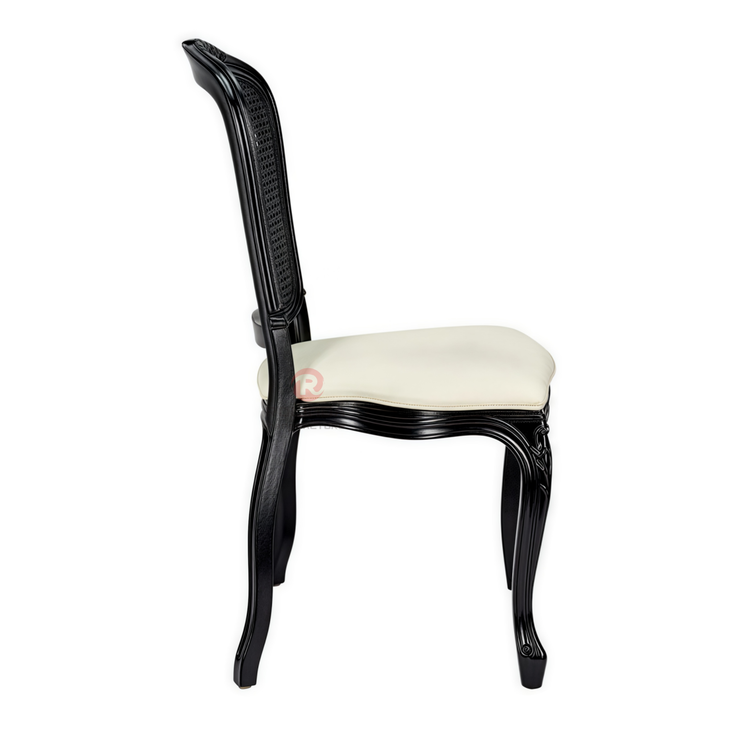 Black frame living room party imitation wood grain PP soft cushion royal chair