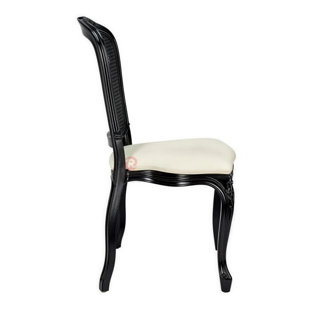 Black frame living room party imitation wood grain PP soft cushion royal chair