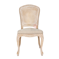 Light wood-colored frame outdoor banquet wood-grain imitation PP soft-padded royal chair