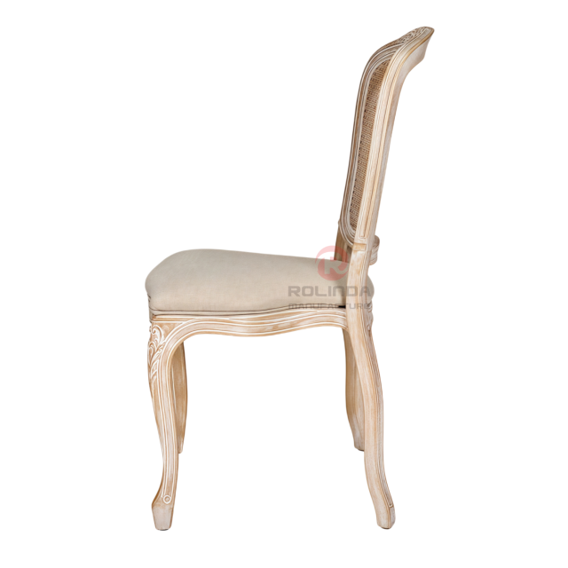 Light wood-colored frame outdoor banquet wood-grain imitation PP soft-padded royal chair