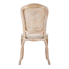 Light wood-colored frame outdoor banquet wood-grain imitation PP soft-padded royal chair